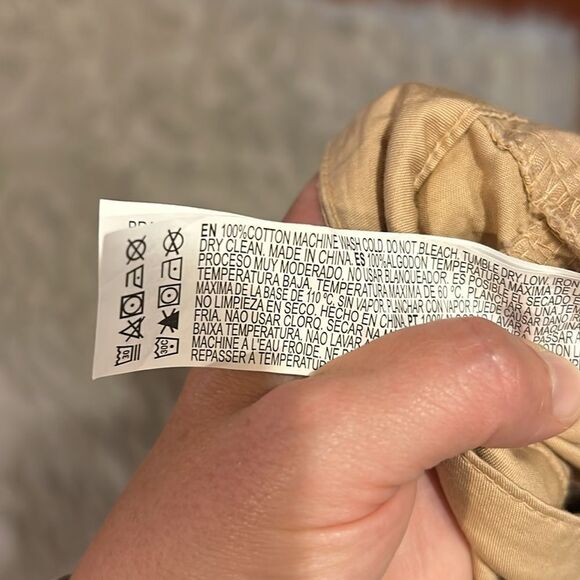 Forever 21 women’s tan‎ cotton cargo wide leg pants size large - Picture 5 of 7